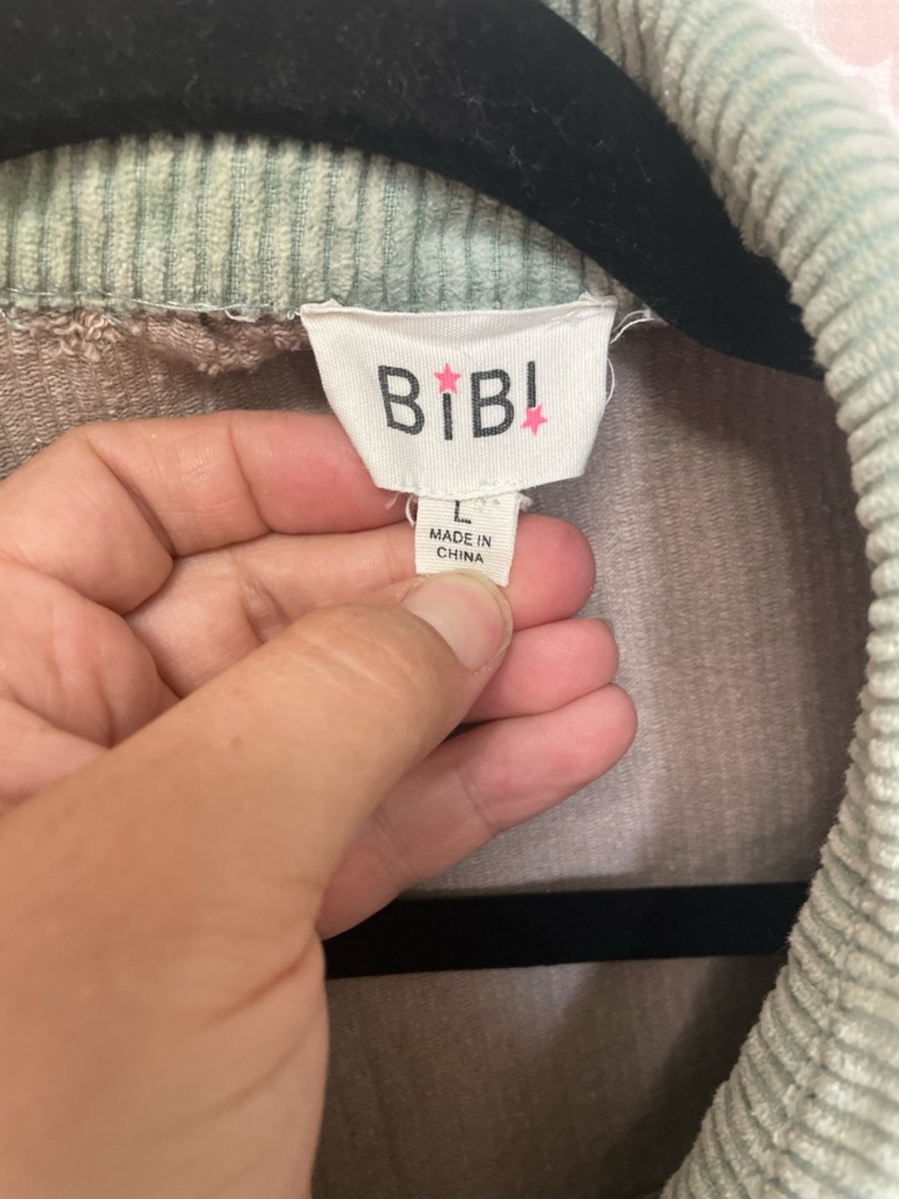 BiBi Mint Green and Blush Pink Corduroy Jacket